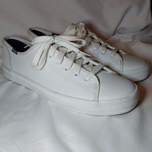 Keds Women's Size 8.5 WH57559 White Leather Lace-Up Sneaker Tennis Shoes NWOB